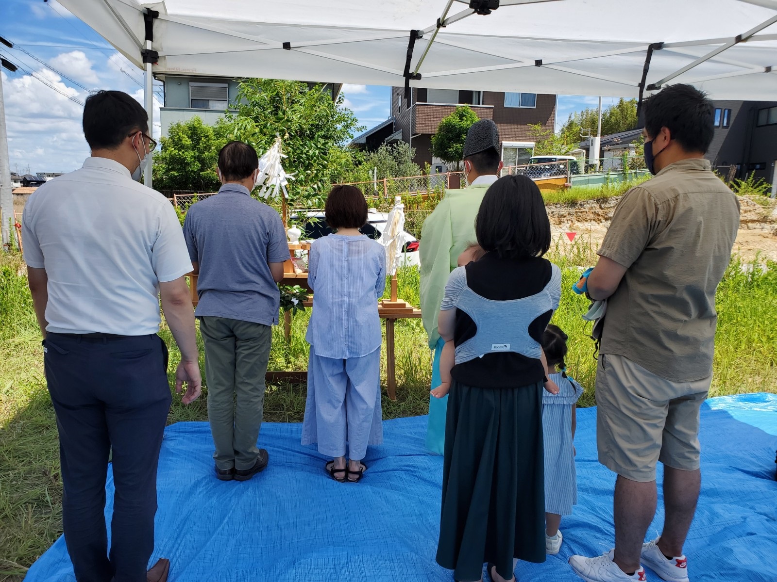 夏の地鎮祭　のち　茅の輪祭